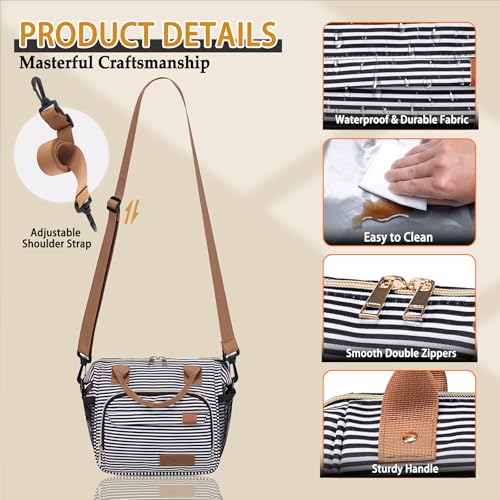 Small Lunch Bag Lightweight Mini Insulated Lunch Box for Women Work Portable Soft Cooler for Picnic Travel Road Trips