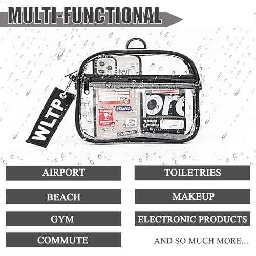 Rough Enough Clear Toiletry Bag Quart Size for Travel