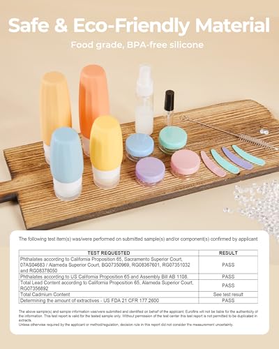 18 Pack TSA Approved Travel Bottles for Toiletries (3.9 Count)