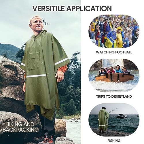 Hooded Rain Poncho for Adults