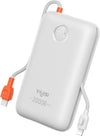 Portable Charger 20000mAh 30W Fast Charging, Power Bank with Built-in Cables & LED Display, USB C Battery Pack for iPhone 16/15/14, Samsung, iPad and Android Phones, Ideal for Travel -White