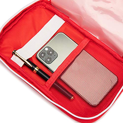 First Aid Bag Tote Empty Small First Aid Kit Bag Outdoor Travel Rescue Pouch First Responder Medicine Bag Pocket Container for Car Home Office Sport Outdoors