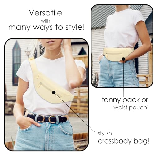 Large Yellow Waist Bag Sling Fanny Pack for Women Trendy Travel Essential