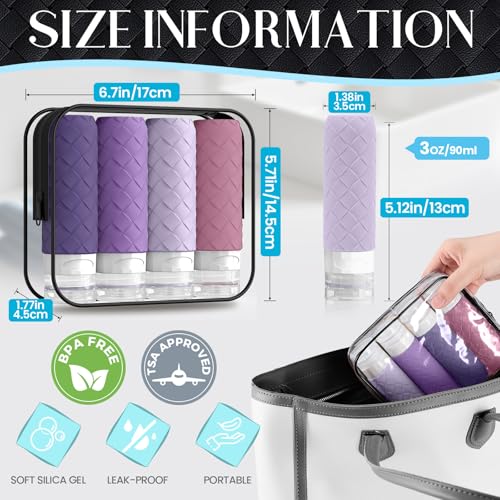Travel Bottles for Toiletries (4 Count)