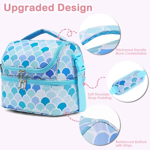Double Decker Cooler Insulated Lunch Bag Large Tote for Boys