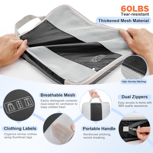 10 Set Compression Packing Cubes for Travel Essentials (10 Count)