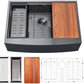 Black Farmhouse Sink 33 Inch - COMLLEN 33x22 Apron Front Farmhouse Kitchen Sinks 16 Gauge Stainless Steel Undermount Ledge Workstation Deep Single Bowl Luxury Rustic Farm Sinks with All Accessories