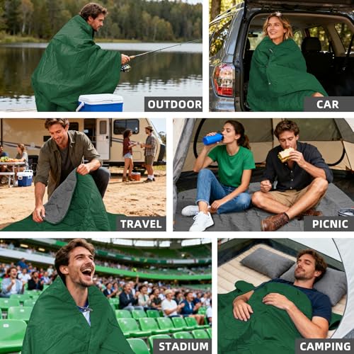 Large Waterproof Outdoor Blanket Thick Fleece 80" x 58"