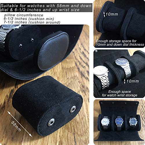 Longjet Watch Roll Travel Case for Men Portable Watches Organizer Box