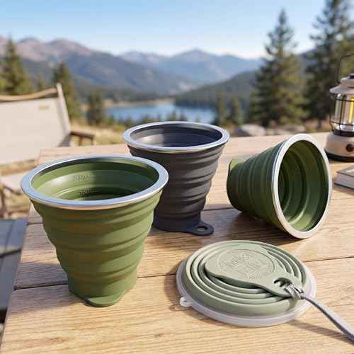 Silicone Collapsible Travel Cup with Lids