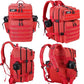 Military Tactical Backpack for Men and Women 45L Army 3 Days Assault Pack Bag Large Rucksack with Molle System Red