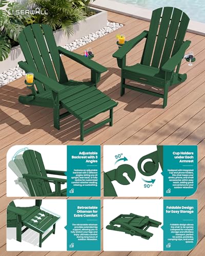 HDPE Folding Adjustable Adirondack Chair with Footrest