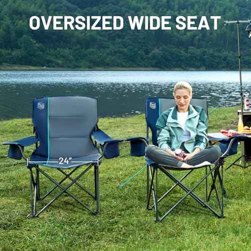 2 Pack Oversized Folding Camping Chair for Adults (2 Count)
