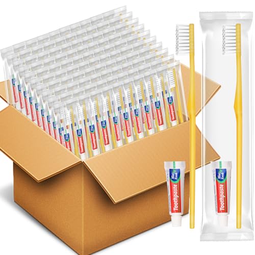 Disposable Toothbrushes with Toothpaste Pack of 300 (300 Count)