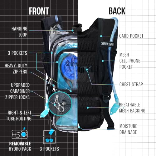 Sojourner Clear Stadium Approved Hydration Pack Backpack