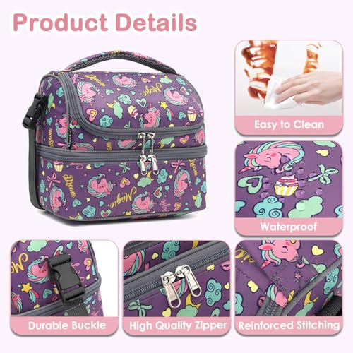 Double Decker Cooler Insulated Lunch Bag Large Tote for Boys
