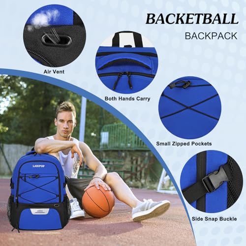 Basketball Backpack Large Sports Basketball Bag with Dedicated Ball Slot & Ventilated Shoe Compartment for Soccer Volleyball Gym Training Travel