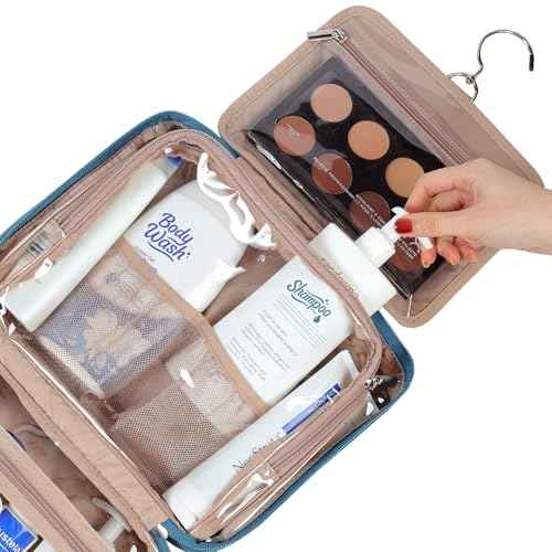 Travel Toiletry Bag for Women Hanging Organizer Makeup Case Pockets