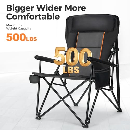 Heavy Duty 550LBS Padded Camping Chairs with Lumbar Support