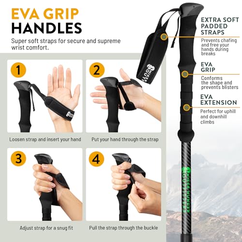 100% Carbon Fiber Trekking Poles by USA Brand