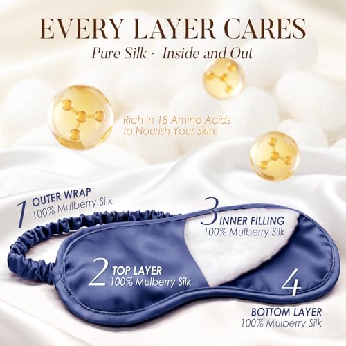 Mulberry Silk Sleep Eye Mask for Sleeping Women and Men