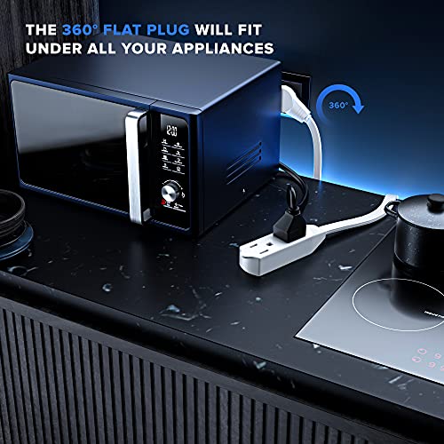 25 Ft UL 360° Rotating Flat Plug Extension Cord (25 Foot)