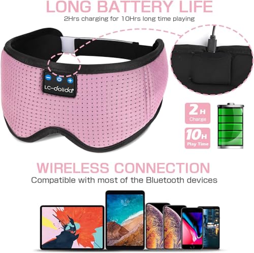 Sleep Mask with Bluetooth Headphones