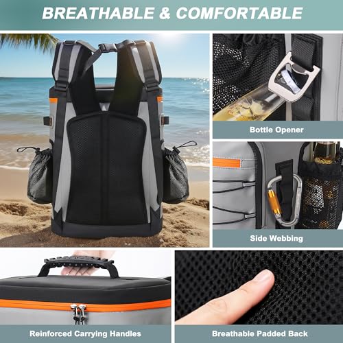 Large 52 Can Insulated Waterproof Leakproof Cooler Backpack (52 Count)