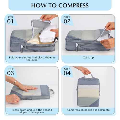 Compression Packing Cubes for Travel (10 Count)