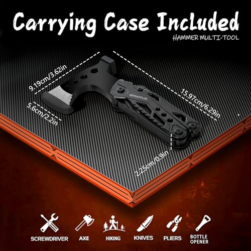 16 in 1 Multitool Camping Survival Gear with Axe Saw Pliers Whistle Hammer
