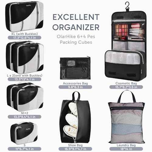 10 Set Packing Cubes for Travel (10 Count)