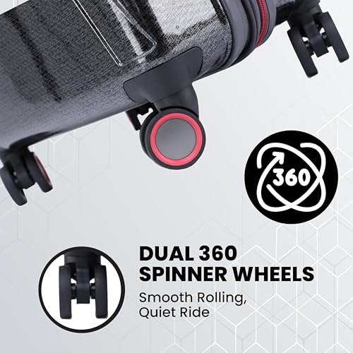 Traverse 25 Inch Medium Expandable Hardside Upright Suitcase with 360° Spinner Wheels