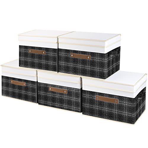 Collapsible Storage Bins with Lids (5 Count)