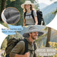 Sun Hats for Women UV Protection Wide Brim Hat with Ponytail Hole Grey