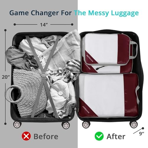 3 Set Compression Packing Cubes for Travel (3 Count)