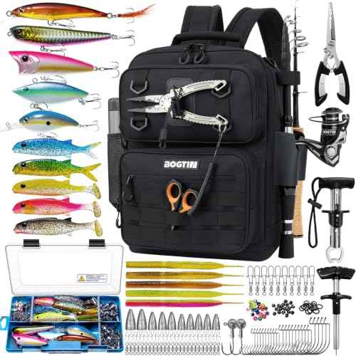 Fishing Backpack with Tackle Boxes and Rod Holders