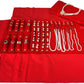 Velvet Travel Jewelry Case Roll Bag Organizer for Necklace Bracelet Earrings Ring (Black) (Red)