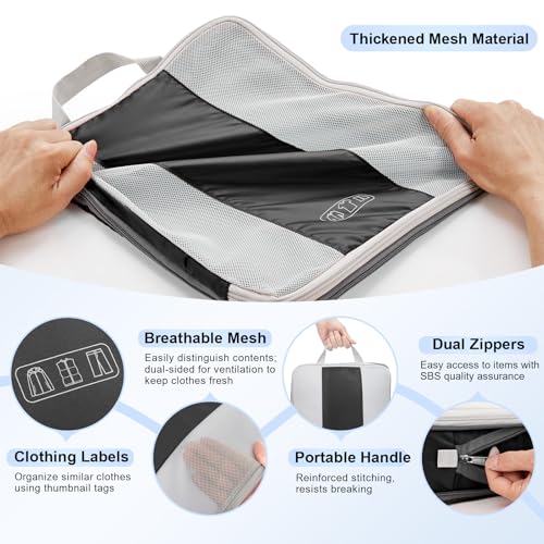 8 Set Compression Packing Cubes for Travel Essentials (8 Count)