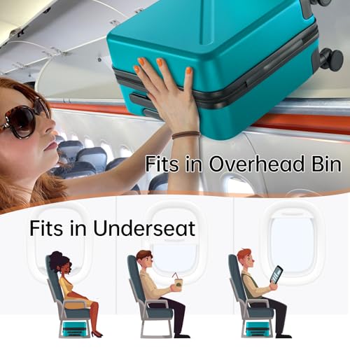 Underseat Carry On Luggage With Wheels 16 Inch Underseat Carry On bag Small Suitcase Hard Case Luggage With TSA Approved Mini Personal Item Travel Luggage