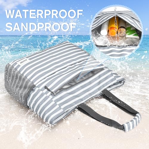 Beach Bag Waterproof Sandproof Large Capacity Foldable for Women