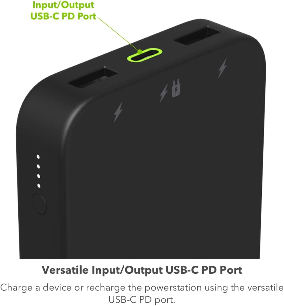 mophie Powerstation 2023 with PD Power Bank - 10,000 mAh Large Internal Battery, (2) USB-A Port and (1) 20W USB-C PD Fast Charging Input/Output Port, Travel-Friendly - Roamly