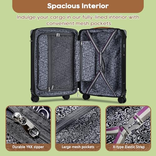 5 Piece Luggage Set with Cup Holder