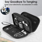 PU Leather Cable Organizer Double Layer Travel Pouch
