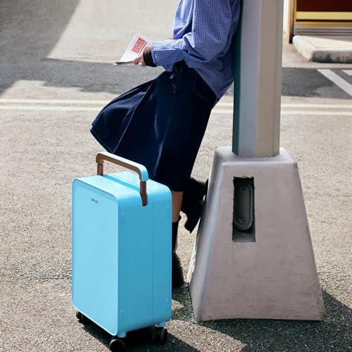 Balance 20" Wide Handle Suitcase Hardside Zipperless Luggage Blue