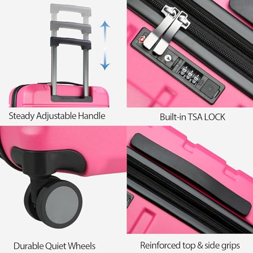 Hardside Expandable Carry On Luggage with Spinner Wheels & Built
