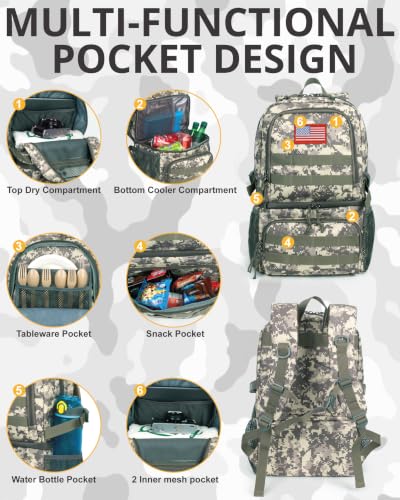 Tactical Double Deck Cooler Backpack for Men