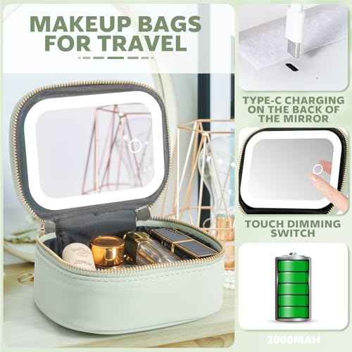 Mini Makeup Bag with Led Mirror