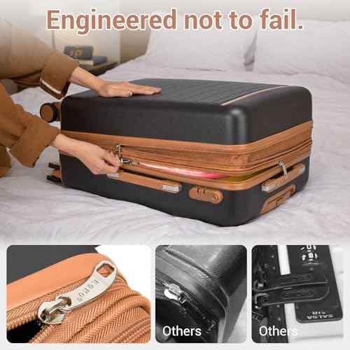 Large Suitcase 28in Expandable ABS+PC 8pcs Silent Wheels Grey