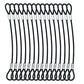 1/8"(3mm) Wire Diam Stainless Steel Cable Eyelets Loops Short Rope Lanyard Safety Tether Chain Lock with Vinyl Coated Cover, 15Pcs 8" Long Black (15 Count)