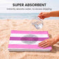2 Pack Microfiber Beach Towels Oversized 71x32 Blue Pink Striped (2 Count)